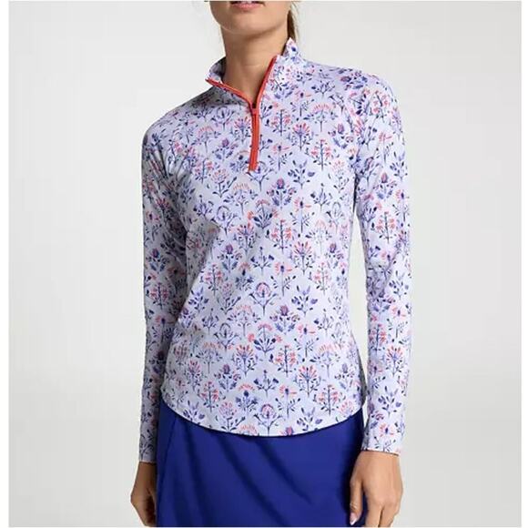 Walter Hagen Women's Geo Crisp Peri Performance 11 UV Suncover 1/4 Zip Size XS - Picture 5 of 5